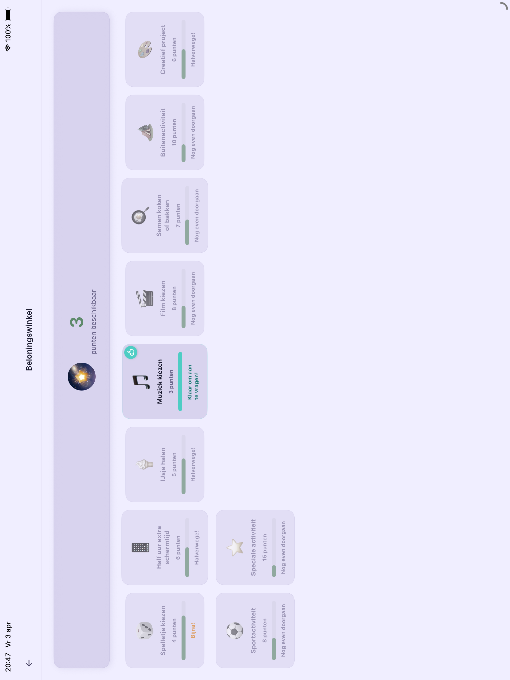 Beloningswinkel met punten en rewards